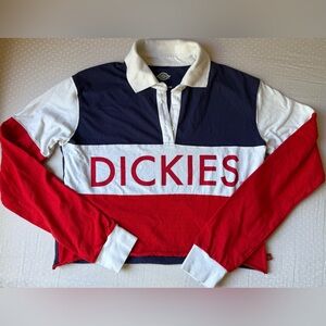 Dickies Red and Blue Long Sleeve Polo